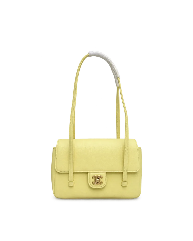 Pale Yellow Long-Handle Flap Bag — main view